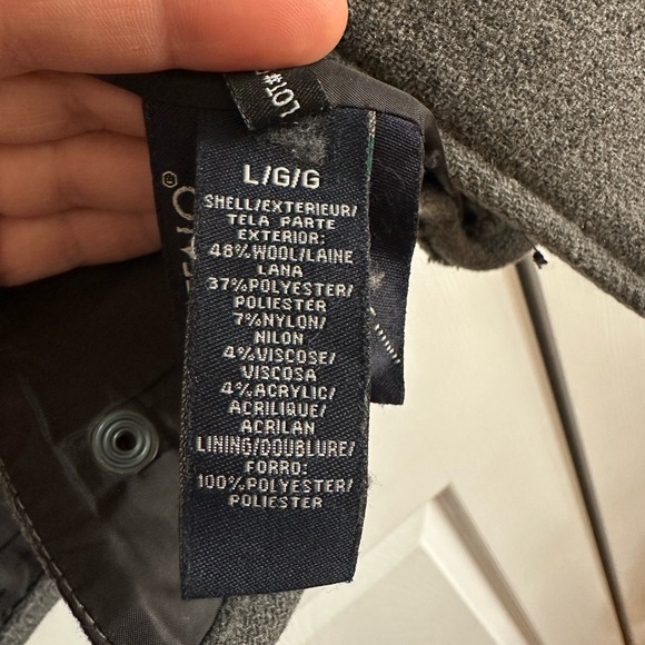 Buffalo wool blend men’s winter coat with leather elbow patches - Picture 7 of 7